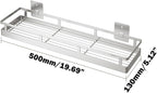 19.69Inch Spice Rack Organizer, SUS304 Stainless Steel Wall Mount Spice Rack Storage Basket, Kitchen Racks, Nail-Free Installation