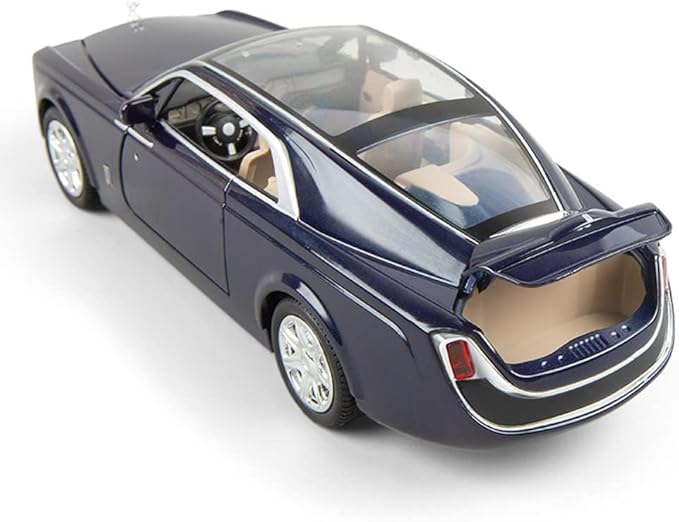 1/24 Rolls-Royce Sweptail Toy Car Alloy Diecast Collectible Model Car for Kids Gift, Pull Back Toy Car with Sound and Light, Classic Double Door, Car Logo Can be Folded