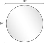 BEAUTYPEAK 30 Inch Round Mirror, Metal Frame Circle Mirror, Wall Mounted for Entryway, Bathroom, Vanity, Living Room, Black