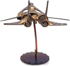 Jet Fighter Collectible Handmade Metal Art Figurine, Desk Accessories, Trophy, Boss Gift, Home Office Décor, Airplane
