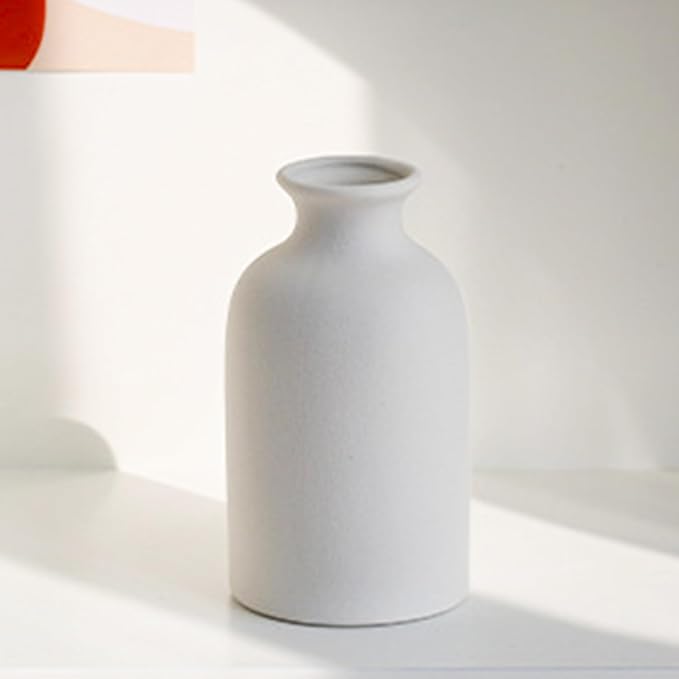 Modern White Small Ceramic Vase Set of 12 for Living Room Bedroom 4.72'' Minimalist Fresh Flower Vases for Home Decor Office Centerpieces Fireplace Nordic Style Gift for Fake Plant 12 Pack