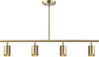 Globe Electric 64000094 35" 4-Light Adjustable Height Track Lighting, Matte Brass, Pivot Shades, Ceiling Lamp for Bedroom, Kitchen, Hallway, Bathroom, Den, Dining Room, Home Décor