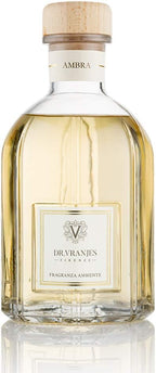Dr. Vranjes - Ambra 250 ml Diffuser + Double Pack of White Sticks (3 Pieces Bundle)- Luxury Home Fragrance, Made in Italy, Main Scent: Oriental, Olfactory Pyramid: Amber, Patchouli, Sandalwood