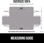 GORILLA GRIP Patented Waterproof Slip-Resistant Oversized 78” Sofa Protector Cover, for Leather or Fabric Couch Cushion, Large Microsuede Furniture Covers Dogs Pets Machine Washable Slipcover, Gray