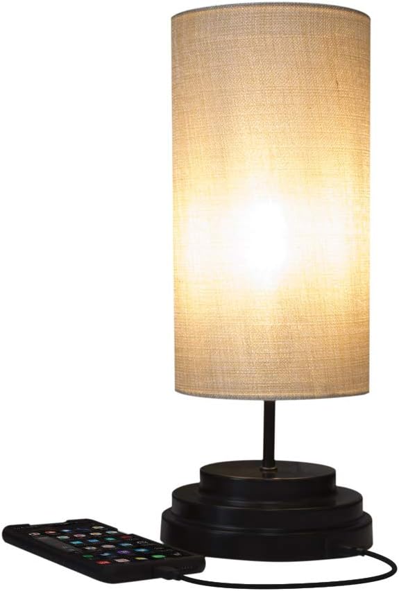 AULTRA LED Touch Table LAMP - Table Lamp Shade with Dimmable Touch Control Features & Phone Charging Port Used for Nightstand, Desk Lamp, & Bedroom Decor Light w/Adapter