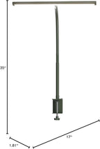 LED Desk Lamp for Office Home, Eye-Caring Desk Light with Stepless Dimming Adjustable Flexible Gooseneck, 10W USB Adapter Desk Lamp with Clamp for Reading, Study, Workbench (Green)