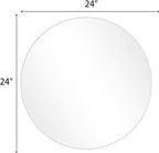 BEAUTYPEAK 24 Inch Round Mirror, Metal Frame Circle Mirror, Wall Mounted for Entryway, Bathroom, Vanity, Living Room, White