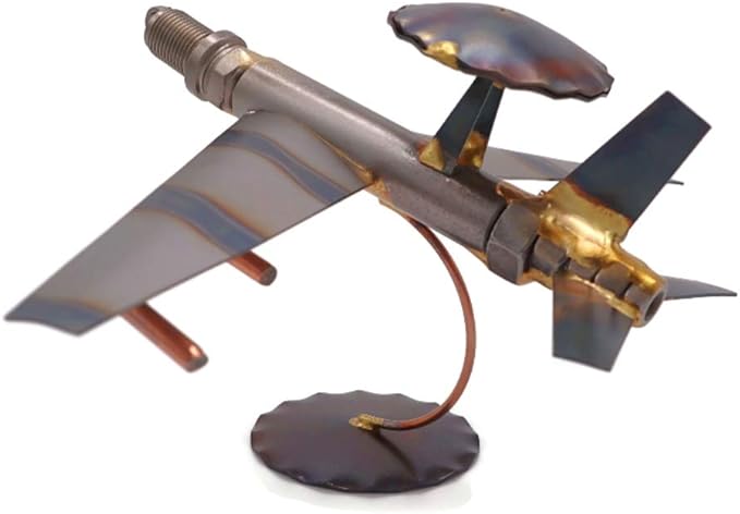 AWACS Plane Collectible Handmade Metal Art Figurine, Desk Accessories, Trophy, Boss Gift, Home Office Décor, Airplane