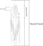 Jetec 3 Pcs Dream Catcher Moon Sun Star Design Handmade Traditional Craft Ornament Wall Hanging Home Decoration Bedroom Wedding Halloween Christmas Decorations(White)