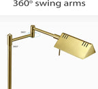 O'Bright LED Pharmacy Table Lamp, Full Range Dimming, 12W LED, 360 Degree Swing Arms, Desk, Reading, Craft, Work Lamp, ETL Tested, Antique Brass (Gold)