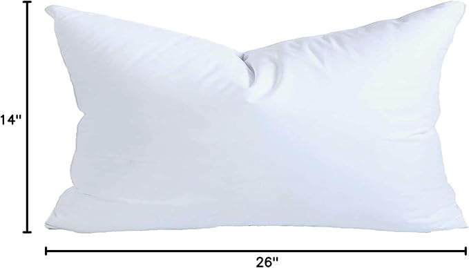 MoonRest® 14x26 Inch Synthetic Down Alternative Rectangle Pillow Insert Form Stuffer for Sofa Shams, Decorative Throw Pillow, Cushion and Bed Pillow Stuffing - Hypoallergenic 14” X 26”
