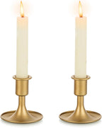 Sziqiqi Gold Candle Holders for Candlesticks Set of 2 - Small Taper Candle Holders for Wedding Centerpiece Candle Stick Stands for Candlelight Dinner Table Christmas Mantel