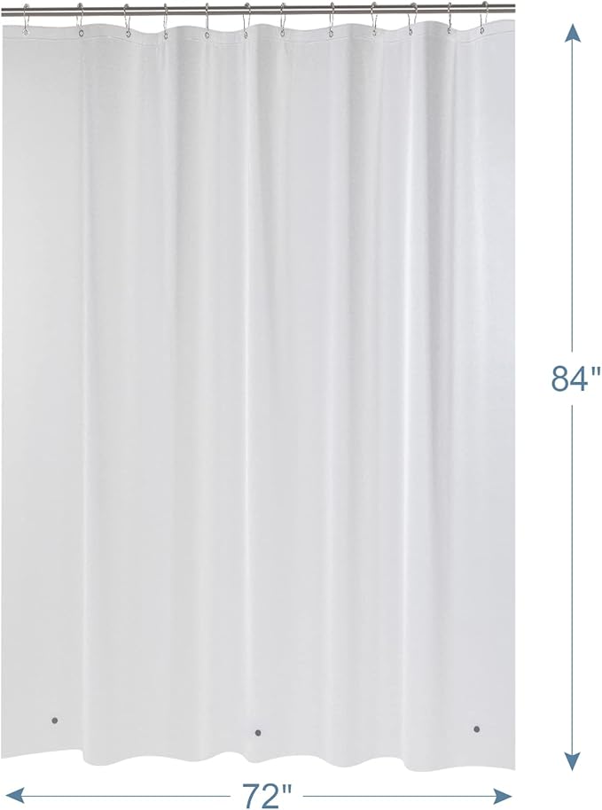 AmazerBath Extra Long Shower Curtain Liner, Plastic Shower Liner 84 Inches Long, Frosted PEVA 72x84 Shower Curtain Liner, Cute Waterproof 84 Inch Shower Curtain Liners with 3 Magnets