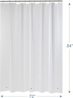 AmazerBath Extra Long Shower Curtain Liner, Plastic Shower Liner 84 Inches Long, Frosted PEVA 72x84 Shower Curtain Liner, Cute Waterproof 84 Inch Shower Curtain Liners with 3 Magnets