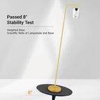 Gold Floor Lamp, Standing Lamp with Glass Lampshade, 6W LED Bulb Included, Modern Floor Lamp with Foot Switch, Industrial Floor Lamp, Bright LED Floor Lamp for Living Room and Bedroom, Office