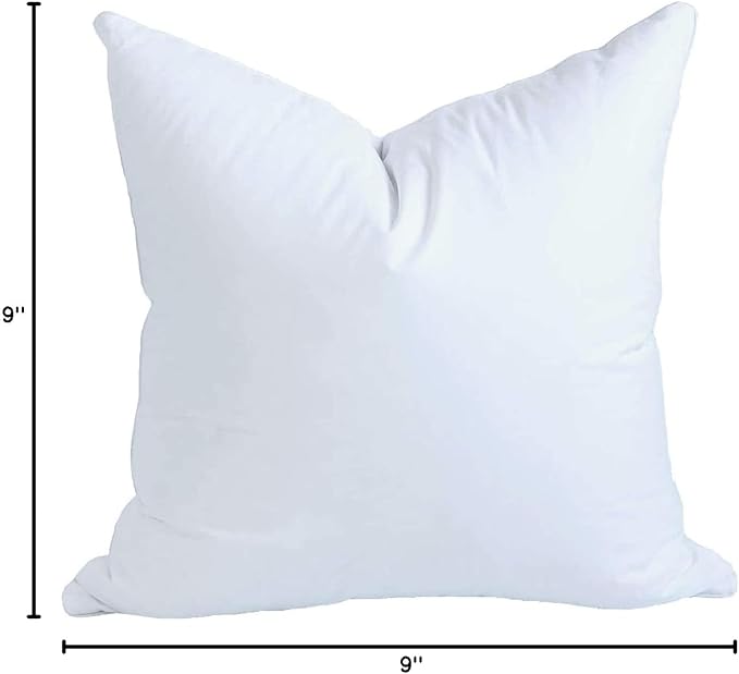 MoonRest® 9x9 Inch Synthetic Down Alternative Square Pillow Insert Form Stuffer for Sofa Shams, Decorative Throw Pillow, Cushion and Bed Pillow Stuffing - Hypoallergenic 9” X 9”