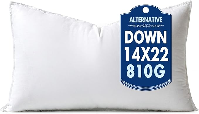MIULEE 14x22 Down Alternative Pillow Insert Decorative Throw Pillow 14 x 22 Inch Body Bed Sleeping Ultra Soft Fluffy Form for Sofa Couch Bed