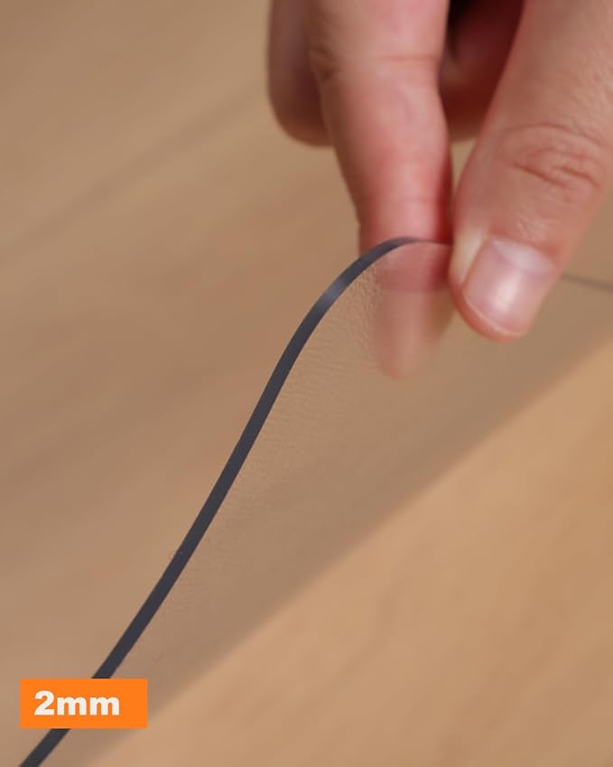 Small Clear Area Mat, 2'×3' PVC Waterproof Hard Floor Mat for Under Refrigerator