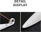 9" Length Incense Stick Holder with 3 Holes, White Porcelain Incense Tray Ash Cather for Spa, Meditation Room, Yoga, Home, Office (White)
