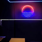 LED Decorative Lights USB Mountains Sunrise Sunset Led Neon Signs Home Decoration Wall Art Holiday Gift Brightness Adjustable 15''x15''