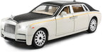 EROCK 1/24 Diecast Car Model Rolls-Royce Phantom Toy Car, Alloy Collectible Phantom Replica Pull Back Model Car Vehicles with Sound and Light for Kids Boys Girls Birthday Gift