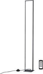 EDISHINE LED Floor Lamp, 55" Modern Minimalist Rectangular Corner Light, 3000K-6000K Dimmable, Remote Control & Foot Switch, Metal Base Standing Lamps for Living Room, Bedroom, Office, Black