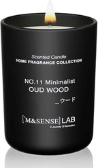 M&SENSE Natural Soy Candle| Oud Wood | 8.82 oz, 50H Burn | Minimalist Scented Candle for Relaxation, Gifting, Home Décor | for Bedroom, Office, Party Medium