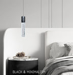 Modern Kitchen Island Hanging Light Fixtures Crytstal Pendant Lighting for Kitchen Island Black Mini Chandelier with 6000K Daylight Bulb