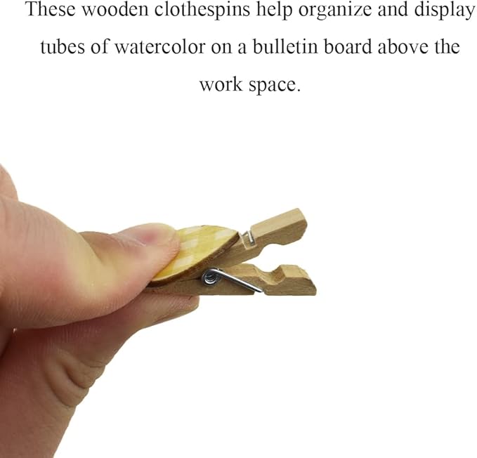 HAHIYO Colorful Painted Mini Wooden Clothespin Clip with Hearts Photo Paper Holders 1.38inch Tight Clamp Not Fray Rope Post Notices Handy Read for Hanging Postcard Wedding 50PCS