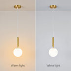 Modern Hanging Light Fixture Pendant Lighting for Kitchen Island Mid Century Gold Pendant Lights with Globe Milky White Glass Pendant Light for Bedroom Bathroom Entryway (2 Pack)