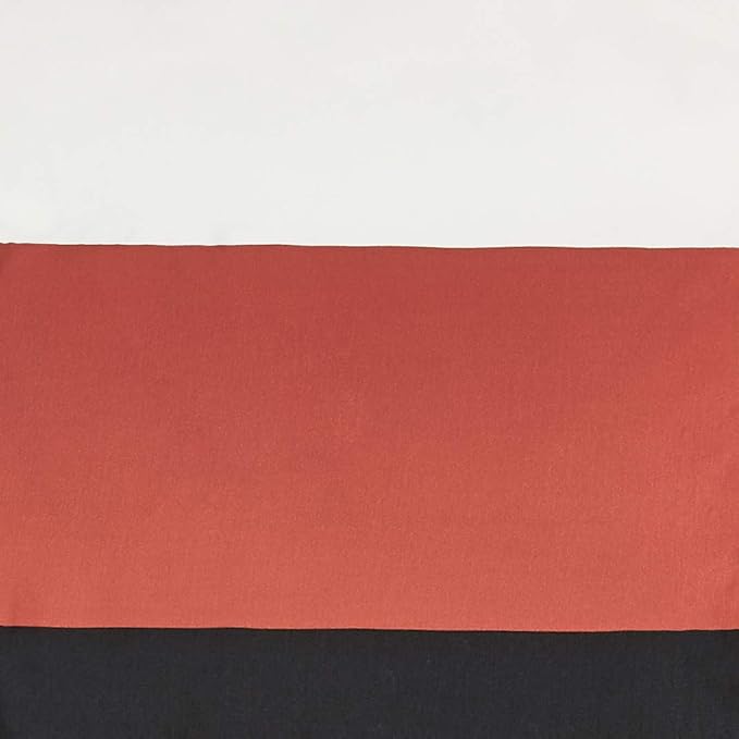 Amazon Basics Full/Queen Comforter Set with Plaid, Striped Sheets, 7-Piece Red Simple Stripe Bedding, Lightweight Microfiber Bed-in-a-Bag