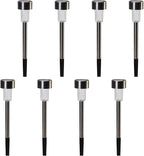 EcoGreen Outdoor Pathway Solar Light, 8pcs Pack,Garden Patio Balcony Walk Way Lights, Stainless Steel Leg, 5000K Daylight, IP65 Waterproof, 1.85 * 12.2in