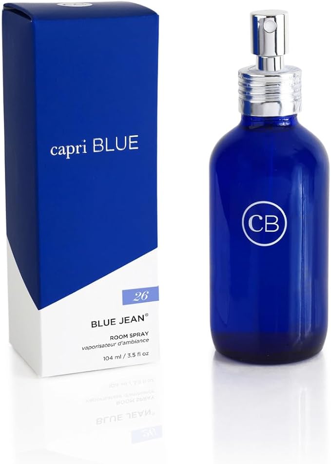Capri Blue Room Spray - Blue Jean Air Freshener Spray with Notes of Bergamot, White Flowers, Musk and Patchouli - Air Fresheners for Home - Linen Room Scents (3.5 oz)