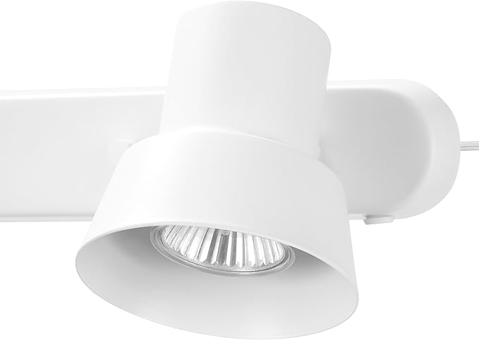 Globe Electric 64000116 22" 3-Light Plug-in Track Lighting, Matte White, Pivoting Track Heads, 15-Foot Cord, in-Line on/Off Rocker Switch