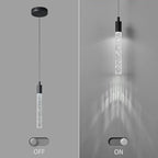 Modern Kitchen Island Pendant Light Dimmable LED Black Finish Mini Crystal Pendant Lighting Bedroom Bedside Table Small Pendant Lights（2-Pack）