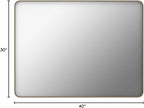 Bronze Bathroom Mirror 40x30 Inch, Brushed Bronze Metal Frame Mirror for Wall, Rounded Rectangle Bathroom Vanity Mirror with Tempered Glass, Anti-Rust, Horizontal/Vertical