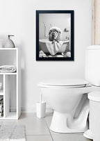 Framed Black and White Lion Wall Art Bathroom Pictures Wall Decor Funny Bathroom Wall Art Animal Canvas Print Artwork