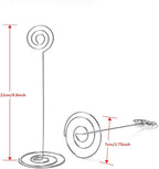 Place Card Holders - 10pcs 8.6" Tall Table Card Holders Table Number Holders Table Picture Stand Wire Photo Holder for Place Cards Wedding Party Office Desk Name Memo Menu Clips (Silver)