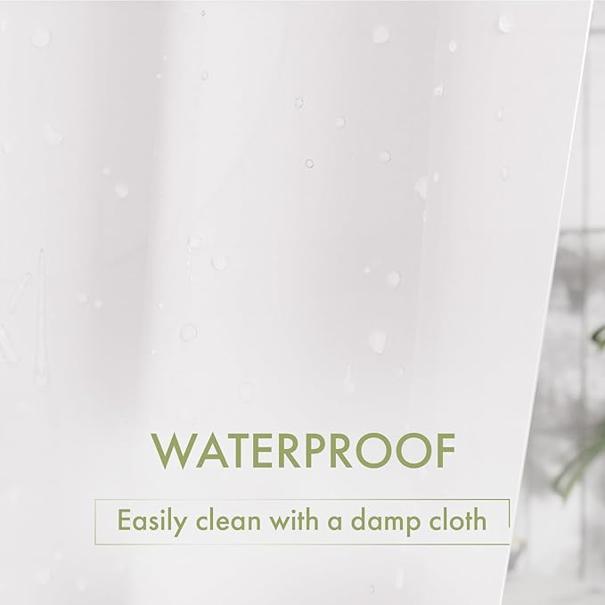 AmazerBath Extra Long Shower Curtain Liner, White Shower Curtain Liner 84 Inches Long, 72x84 Plastic White Shower Liner, Cute Bathroom Shower Curtain Liners, PEVA Tall Shower Liner with 3 Magnets