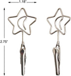 TFu Wall Hanging Photo Display, DIY Picture Photo Frame String with 12 Clips for Hanging Photos Notes and Artworks (Moon & Star)