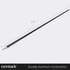 Curtain Wand - Aluminum Curtain and Drapery Pull Rod with Stainless Steel Hardware for Curtains, Draperies, and Room Divider Curtains - 24 Inches, Metallic Black - Pack of 2