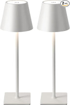 Cordless Table Lamp Rechargeable Lamps: 6000mAh Battery Operated Table Lamp Outdoor Waterproof, Touch Control, Portable Wireless Desk Lamp for Dinner/Bedroom/Restaurant （White2 Pack