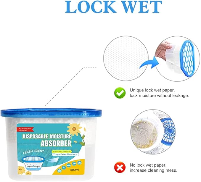 CANAGER Fresh Scent Moisture Absorber Box,Odor Eliminator and Dehumidifier Boxes for Closet,Bedroom,Kitchen,Bathroom-6 Packs,Cups - Traps Moisture for Fresher, Cleaner Air Yellow