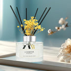 Reed Diffuser Set,7 fl oz (210 ml), Orange Blossom Scent Oil Diffusers with 6 Reed Sticks,Home Fragrance Reed Diffuser for Bathroom Shelf Decor