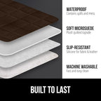 GORILLA GRIP Patented Waterproof Slip-Resistant 70” Sofa Protector Cover, for Leather or Fabric Couch Cushion, Large Microsuede Furniture Covers Dogs Pets Machine Washable Slipcover, Coffee