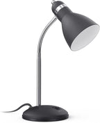 LEPOWER Metal Desk Lamp, Eye-Caring Table Lamp, Study Lamps with Flexible Goose Neck for Bedroom, Home Office (Matte Black)