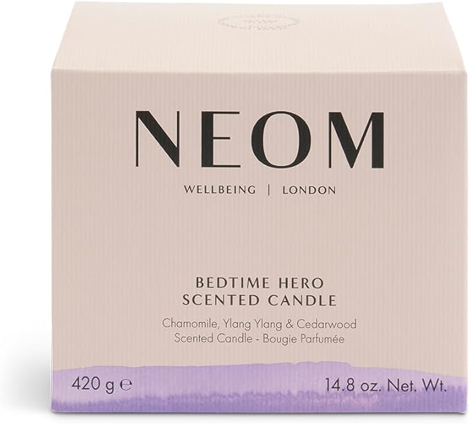 NEOM- Bedtime Hero Scented Candle, 3 Wick | Chamomile & Ylang Ylang | Essential Oil Aromatherapy Candle | Scent to Sleep