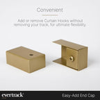 Curtain Track - Ceiling Mounted Curtain Rail for Curtains, Drapes, and Room Dividers - USA Made - Small (8 Feet), Satin Brass