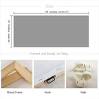 Arjun Blue Abstract Wall Art Canvas Teal Ocean Sailboat Picture Modern Turquoise Coastal Nautical Painting Large 48"x24" Framed Textured Artwork for Living Room Bedroom Bathroom Home Office Wall Decor