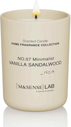 M&SENSE Natural Soy Candle| Vanilla Sandalwood | 8.82 oz, 50H Burn | Minimalist Scented Candle for Relaxation, Gifting, Home Décor | for Bedroom, Office, Party Medium